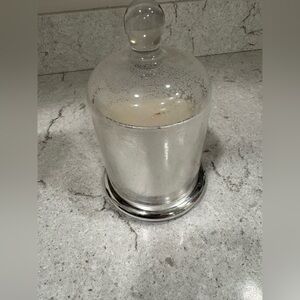 HD Designs Silver Glass Cloche Candle Holder